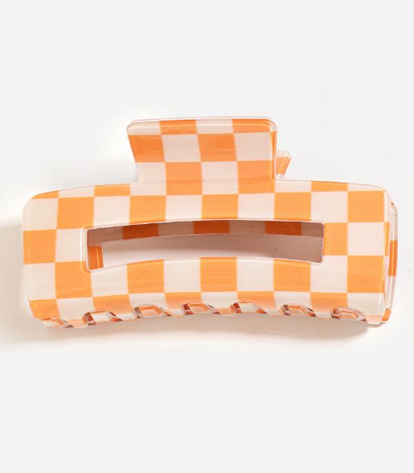 New Arrival :: Wholesale Checkered Print Hair Claw Clip