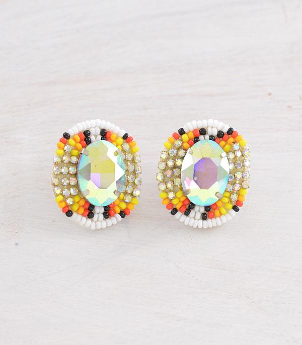 WHAT'S NEW :: Wholesale AB Stone Seed Bead Post Earrings