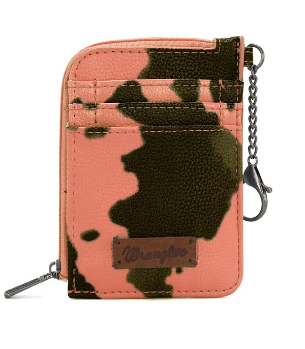 MONTANAWEST BAGS :: MENS WALLETS I SMALL ACCESSORIES :: Wholesale Wrangler Cow Print Zip Card Case