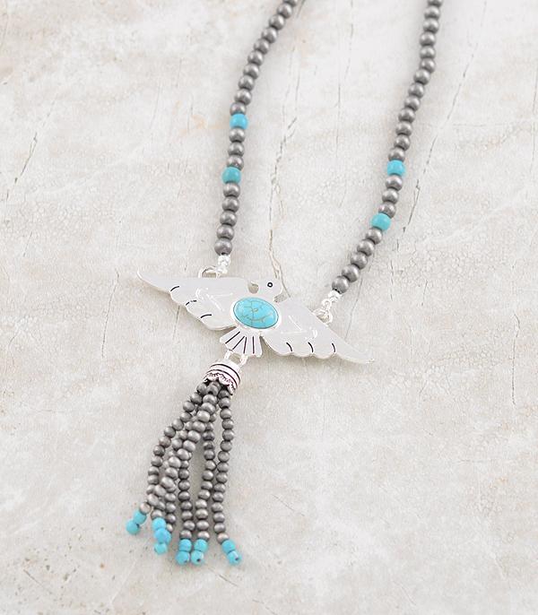 New Arrival :: Wholesale Thunderbird Navajo Pearl Tassel Necklace