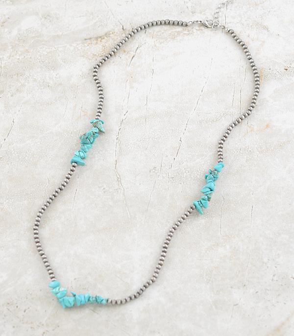 NECKLACES :: WESTERN LONG NECKLACES :: Wholesale Turquoise Chip Stone Navajo Necklace