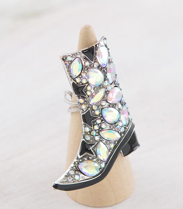 New Arrival :: Wholesale Tipi Brand Glass Stone Boot Ring