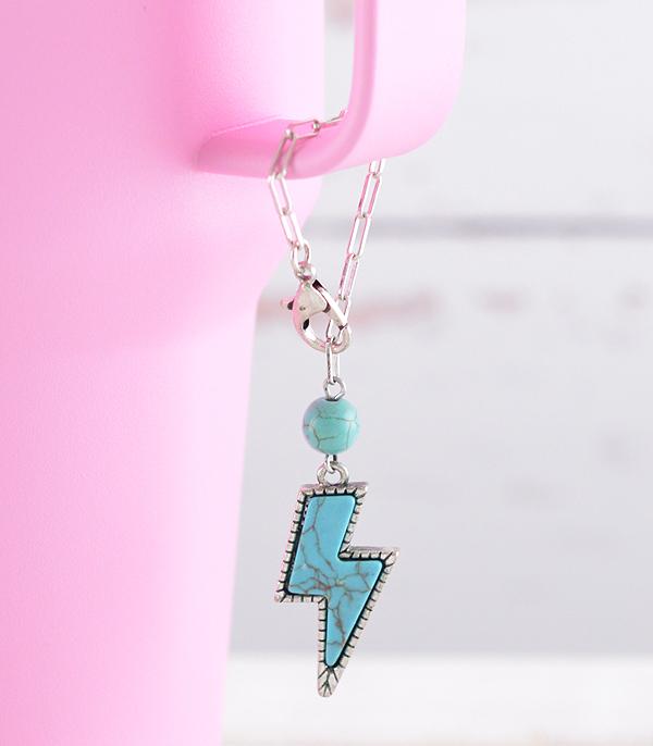 <font color=BLUE>WATCH BAND/ GIFT ITEMS</font> :: GIFT ITEMS :: Wholesale Tipi Brand Turquoise Bolt Tumbler Charm