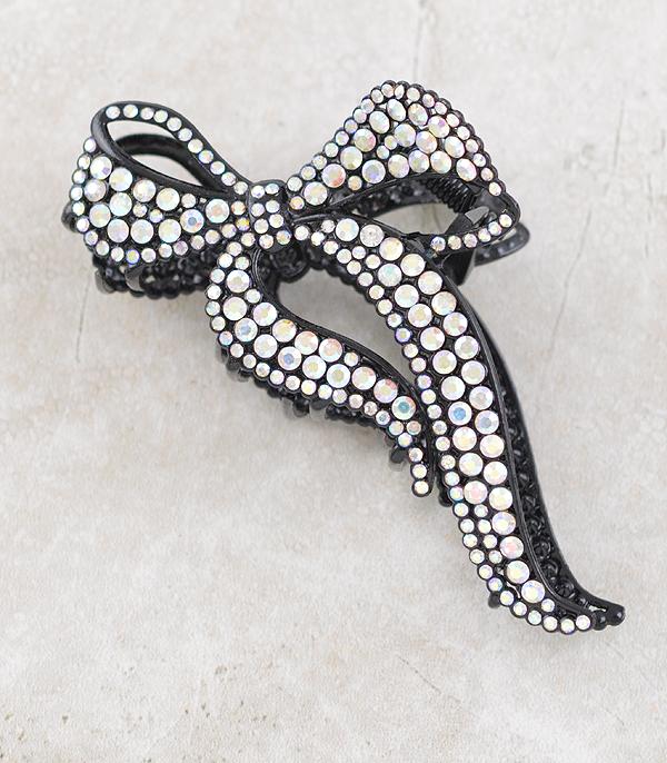 New Arrival :: Wholesale AB Stone Bow Hair Claw Clip