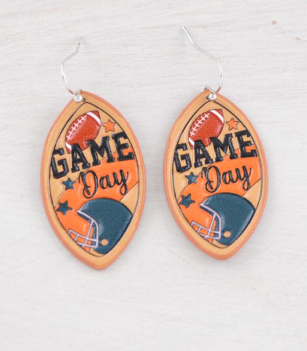<font color=PURPLE>GAMEDAY</font> :: Wholesale Game Day Football Earrings