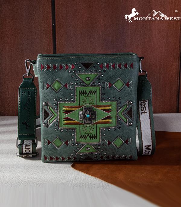 MONTANAWEST BAGS :: CROSSBODY BAGS :: Wholesale Aztec Concho Concealed Carry Crossbody 