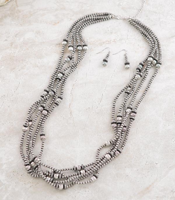 NECKLACES :: WESTERN TREND :: Wholesale Western Navajo Pearl Layered Necklace