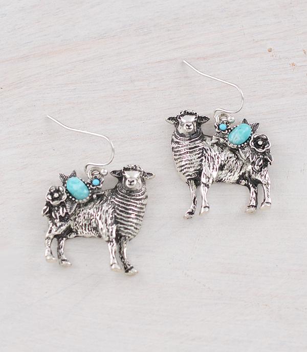 WHAT'S NEW :: Wholesale Turquoise Farm Animal Sheep Earrings