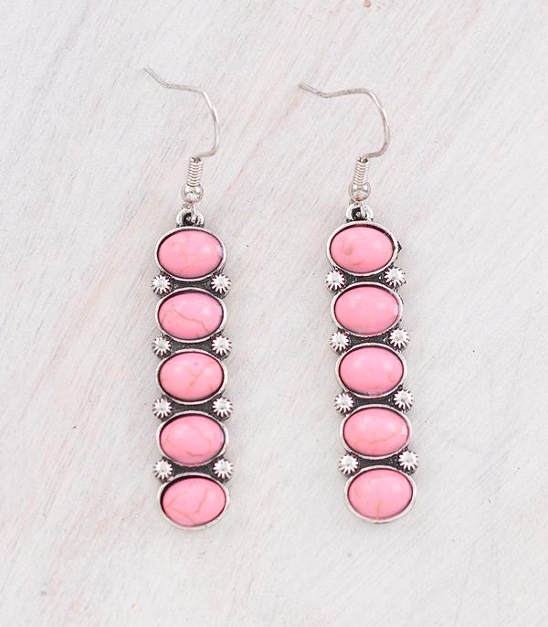 WHAT'S NEW :: Wholesale Western Pink Stone Drop Earrings