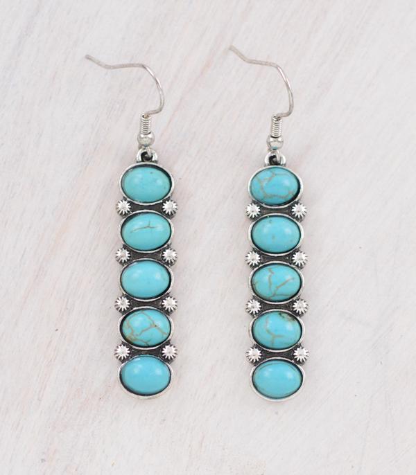 New Arrival :: Wholesale Western Turquoise Drop Earrings