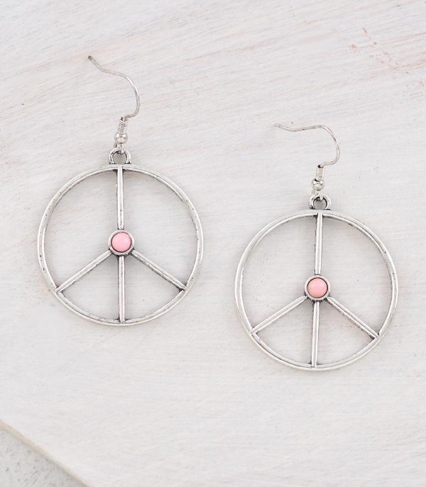 New Arrival :: Wholesale Western Peace Sign Earrings