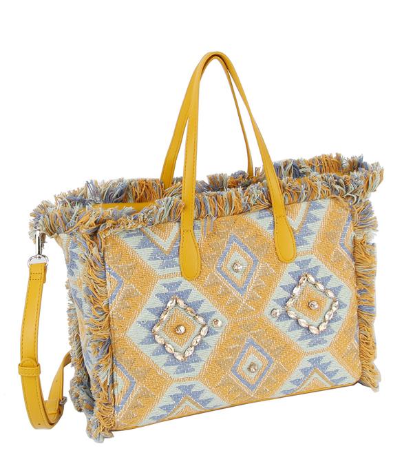 HANDBAGS :: FASHION :: Wholesale Aztec Tassel Tote Crossbody Bag