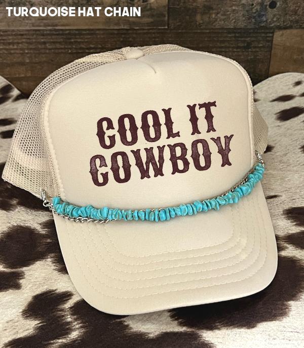 HATS I HAIR ACC :: HAT ACC I HAIR ACC :: Wholesale Western Turquoise Trucker Hat Chain