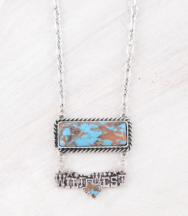 New Arrival :: Wholesale Turquoise Wild West Bar Necklace