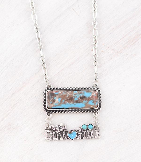 New Arrival :: Wholesale Turquoise Bar Cowgirl Necklace