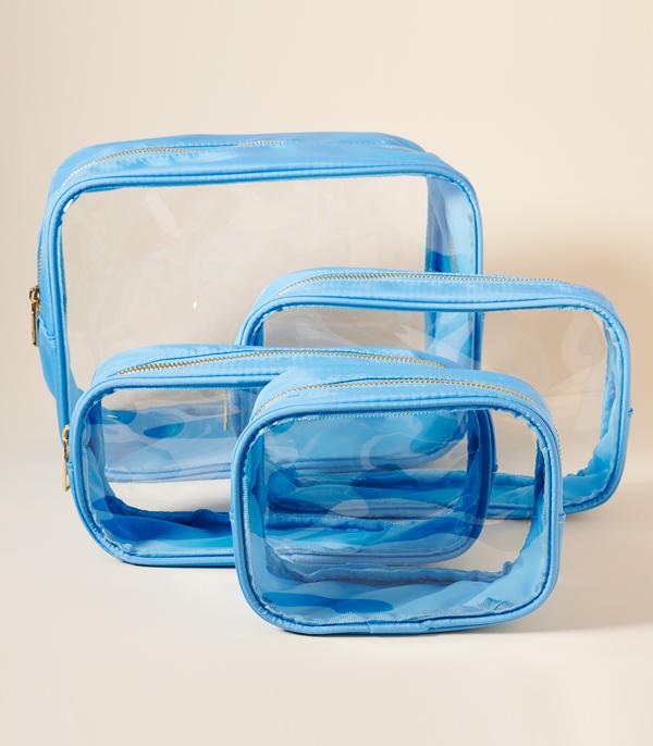 WHAT'S NEW :: Wholesale 4PC Set Clear Travel Pouch Set