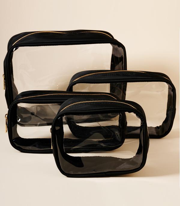 WHAT'S NEW :: Wholesale 4PC Set Clear Travel Pouch Set