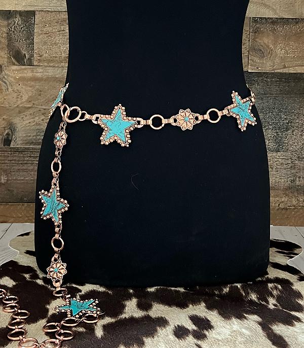 BELTS :: Wholesale Western Turquoise Star Belt