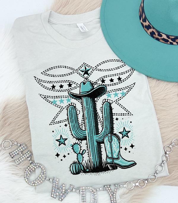 GRAPHIC TEES :: GRAPHIC TEES :: Wholesale Western Boot Stitch Cactus Tshirt