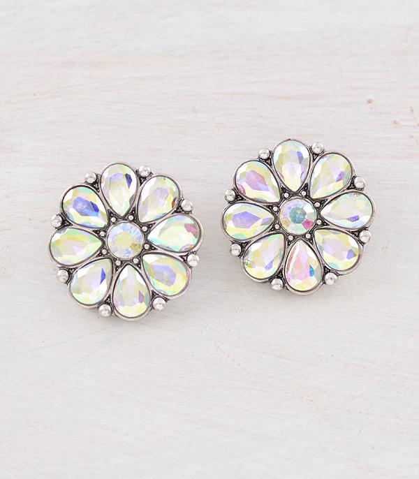 New Arrival :: Wholesale Glass Stone Concho Earrings