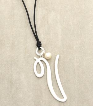 <font color=black>SALE ITEMS</font> :: JEWELRY :: Necklaces :: Large Initial Leather Necklace