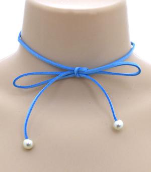 <font color=black>SALE ITEMS</font> :: JEWELRY :: Necklaces :: Faux Pearl Tie Choker Necklace