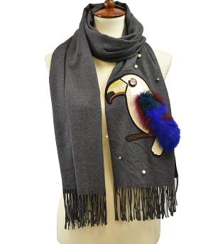 <font color=black>SALE ITEMS</font> :: SCARVES | APPAREL  :: Scarves :: Furred Parrot Patch Scarf