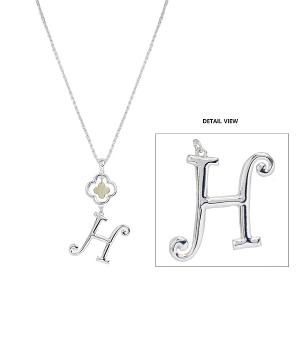 INITIAL JEWELRY :: NECKLACES | RINGS :: Quatrefoil Accent Initial Necklace