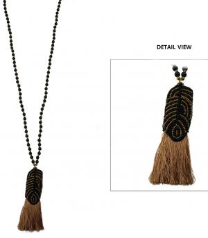 <font color=black>SALE ITEMS</font> :: JEWELRY :: Necklaces :: Thread Tassel Seed Bead Fashion Necklace