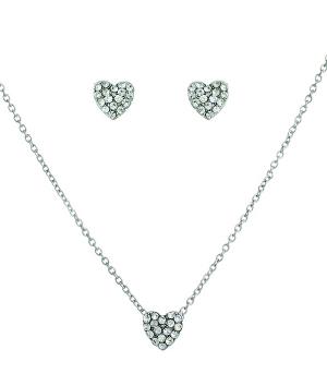 New Arrival :: Rhinestone Heart Necklace Set