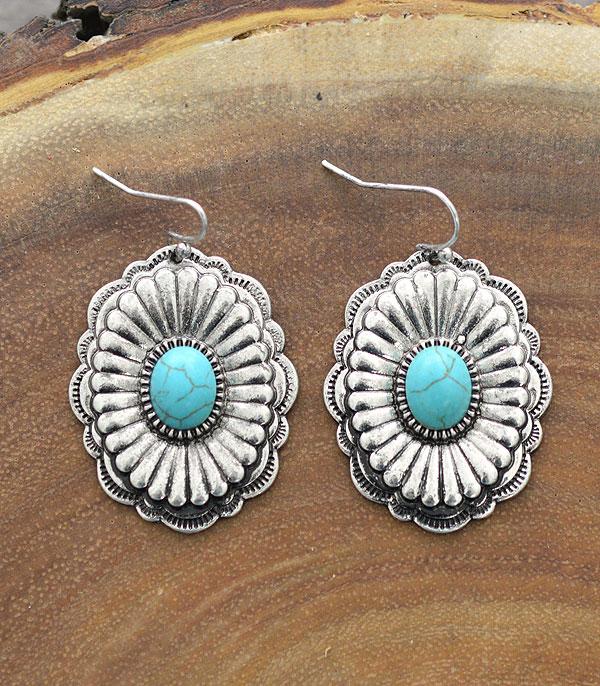 New Arrival :: Wholesale Tipi Western Concho Turquoise Earrings