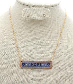 <font color=black>SALE ITEMS</font> :: JEWELRY :: Necklaces :: HOPE Leather Bar Necklace Set