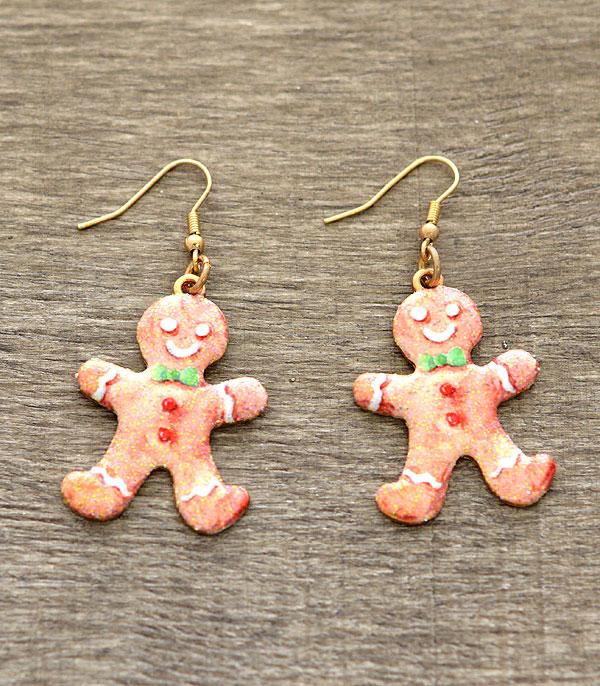 <font color=black>SALE ITEMS</font> :: JEWELRY :: Earrings :: Gingerbread Man Earrings