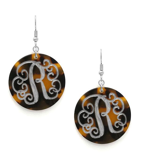 <font color=black>SALE ITEMS</font> :: JEWELRY :: Earrings :: Tortoise Monogram Earrings