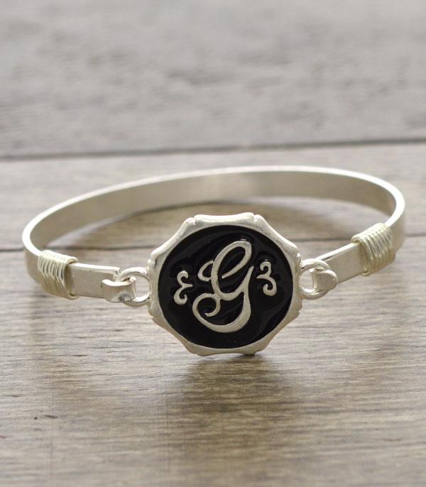 <font color=black>SALE ITEMS</font> :: JEWELRY :: Bracelets :: Black & Silver Initial Bracelet