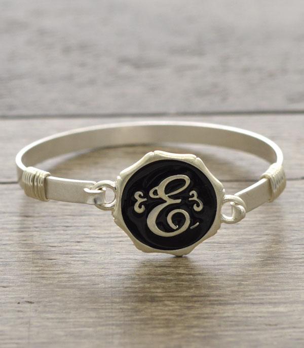 INITIAL JEWELRY :: BRACELETS | EARRINGS :: Black & Silver Initial Bracelet