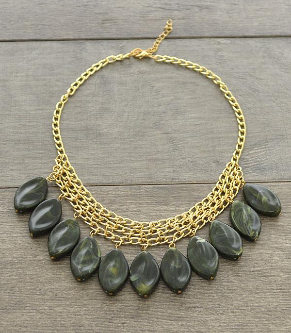 <font color=black>SALE ITEMS</font> :: JEWELRY :: Necklaces :: Layered Stone Necklace