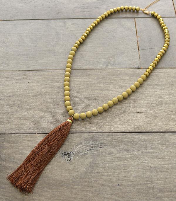 <font color=black>SALE ITEMS</font> :: JEWELRY :: Necklaces :: Beaded Tassel Necklace