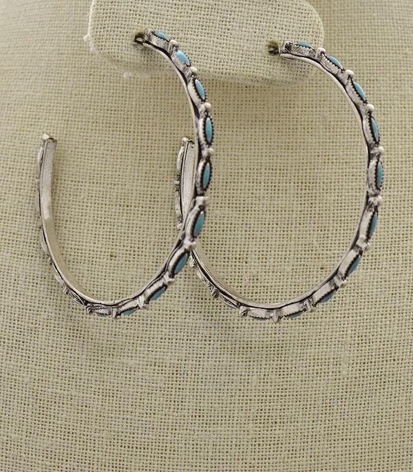 New Arrival :: Wholesale Tipi Turquoise Hoop Earrings