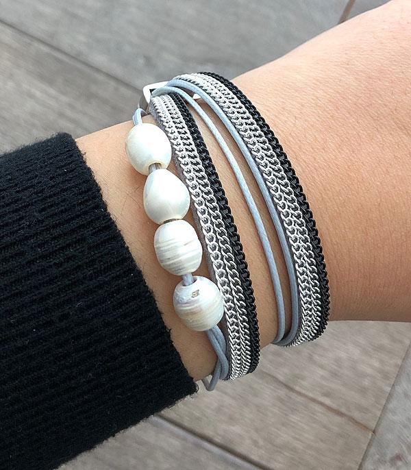 <font color=black>SALE ITEMS</font> :: JEWELRY :: Bracelets :: Pearl Accent Wrap Bracelet