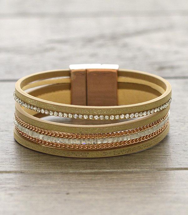 <font color=black>SALE ITEMS</font> :: JEWELRY :: Bracelets :: Crystal Leather Bracelet