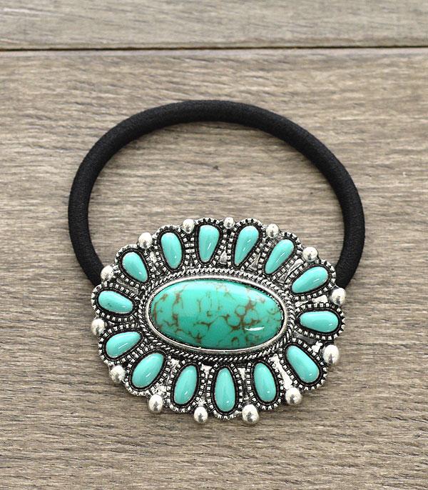 New Arrival :: Western Stone Concho Pony Tail Band