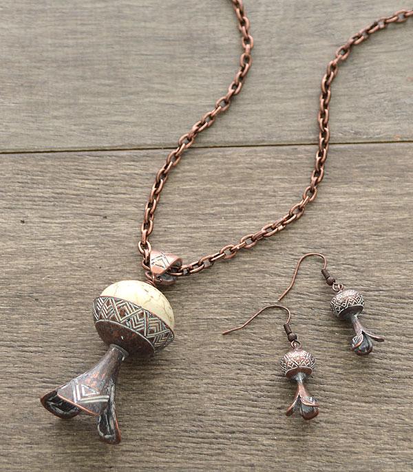 <font color=black>SALE ITEMS</font> :: JEWELRY :: Necklaces :: Natural Stone Squash Blossom Necklace Set