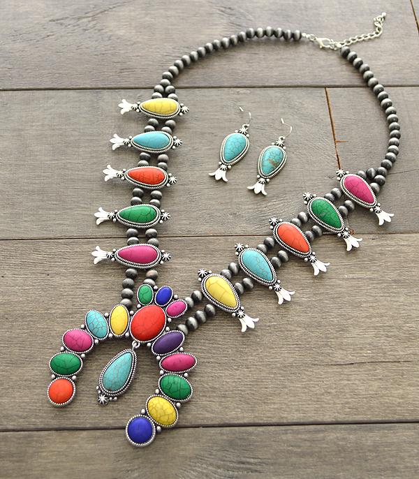 NECKLACES :: WESTERN SQUASH BLOSSOM NECKLACES :: Wholesale Squash Blossom Necklace Set