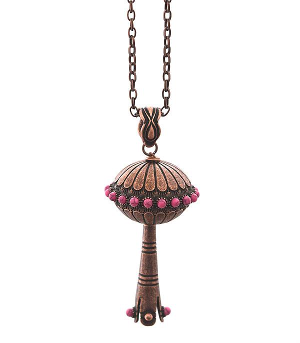 <font color=black>SALE ITEMS</font> :: JEWELRY :: Necklaces :: Wholesale Western Single Squash Blossom Necklace