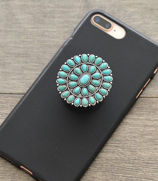 New Arrival :: Wholesale Turquoise Semi Stone Phone Grip