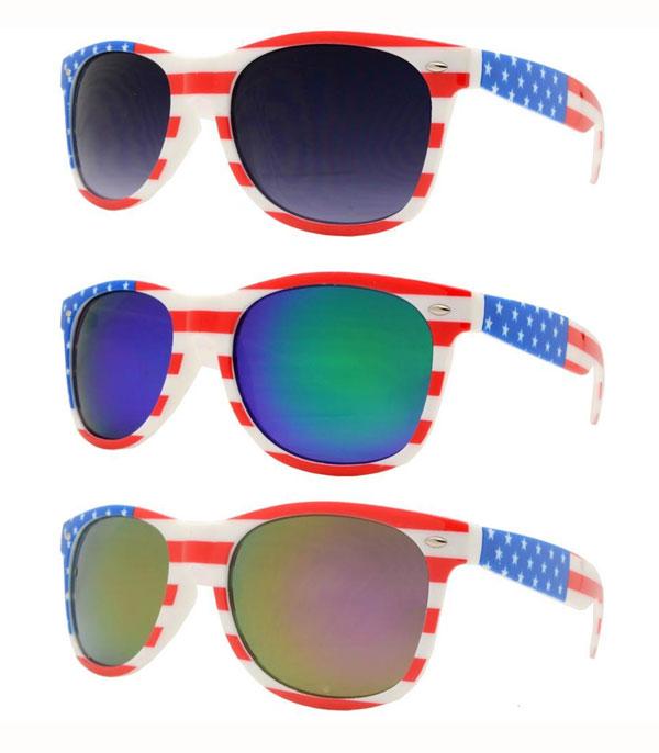 <font color=RED>RED,WHITE, AND BLUE</font> :: Wholesale Womens Fashion Dozen Pack Sunglasses