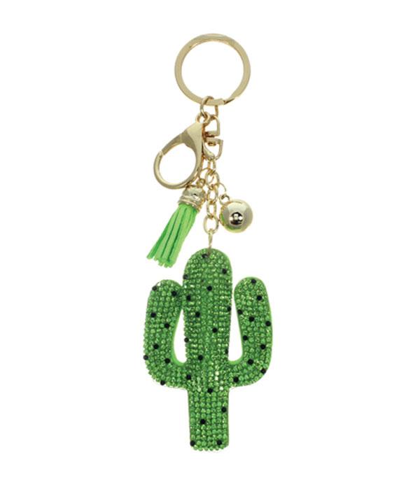 New Arrival :: Wholesale Rhinestone Bling Cactus Keychain