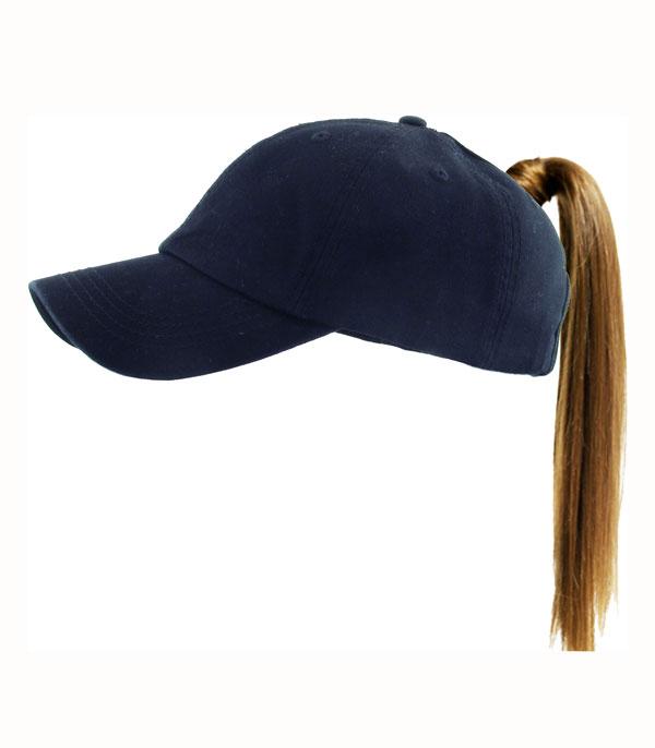 HATS I HAIR ACC :: VISOR I SOLID :: Wholesale KBEthos Messy Bun Ponytail Cap