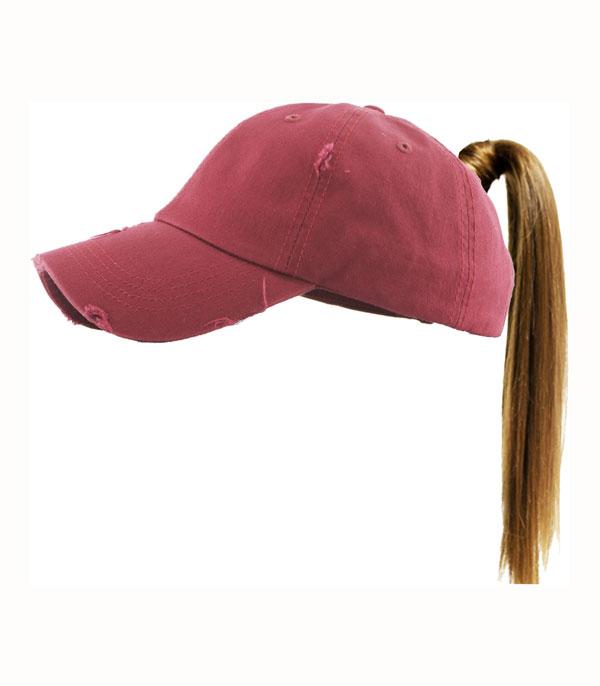 HATS I HAIR ACC :: VISOR I SOLID :: Wholesale KBEthos Messy Bun Ponytail Cap